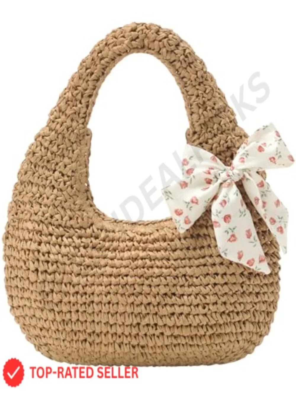 Handwoven Straw Clutch Purse for Women Zip Closure Beach Tote Lightweight